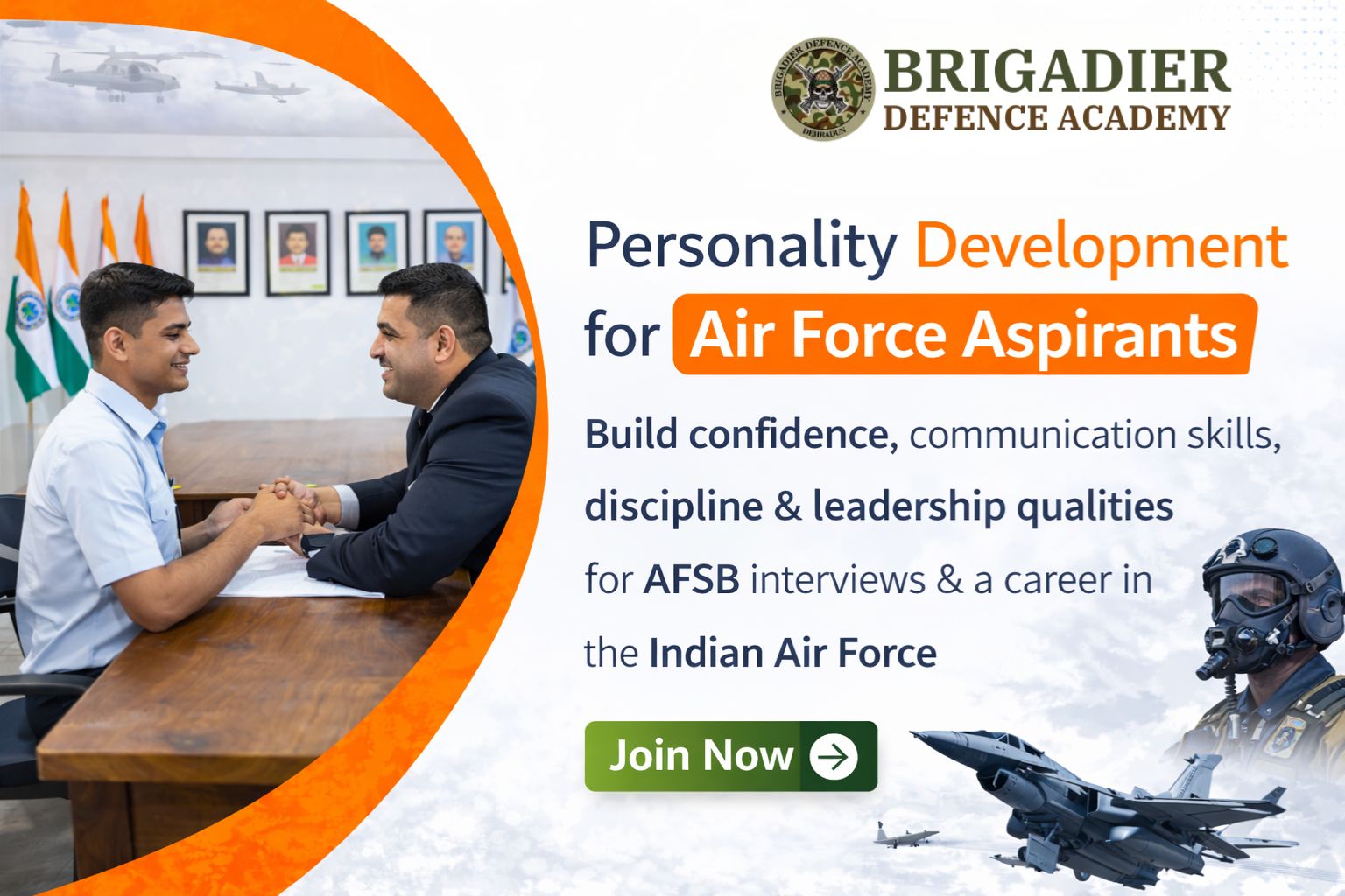 Best AFCAT coaching in Dehradun with personality development training at Brigadier Defence Academy