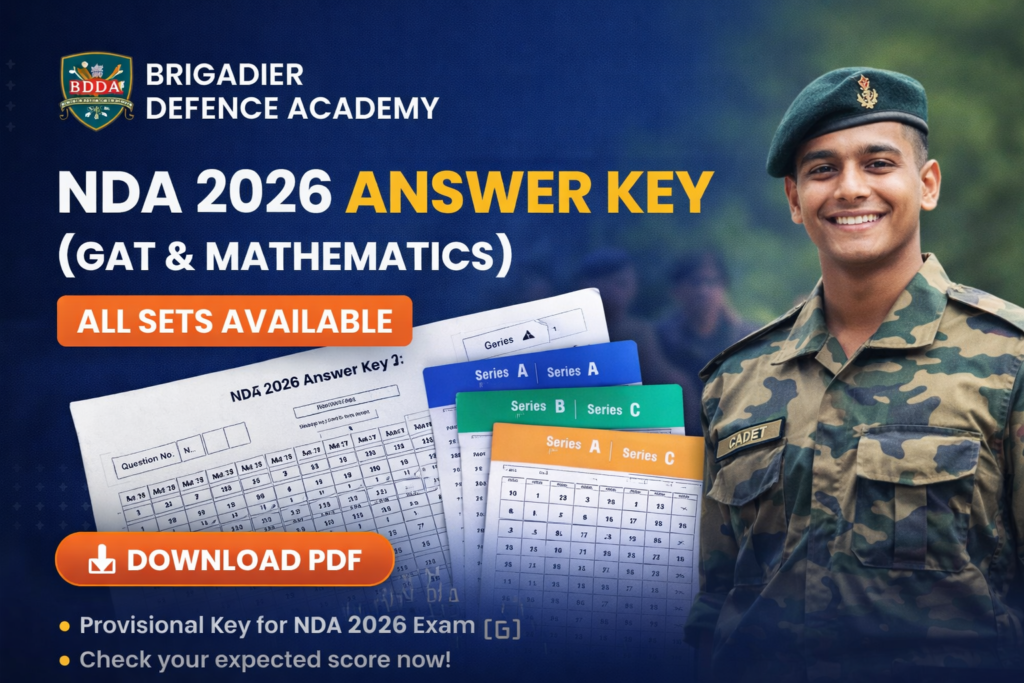 NDA 2026 Answer Key (GAT & Mathematics) – All Sets Available