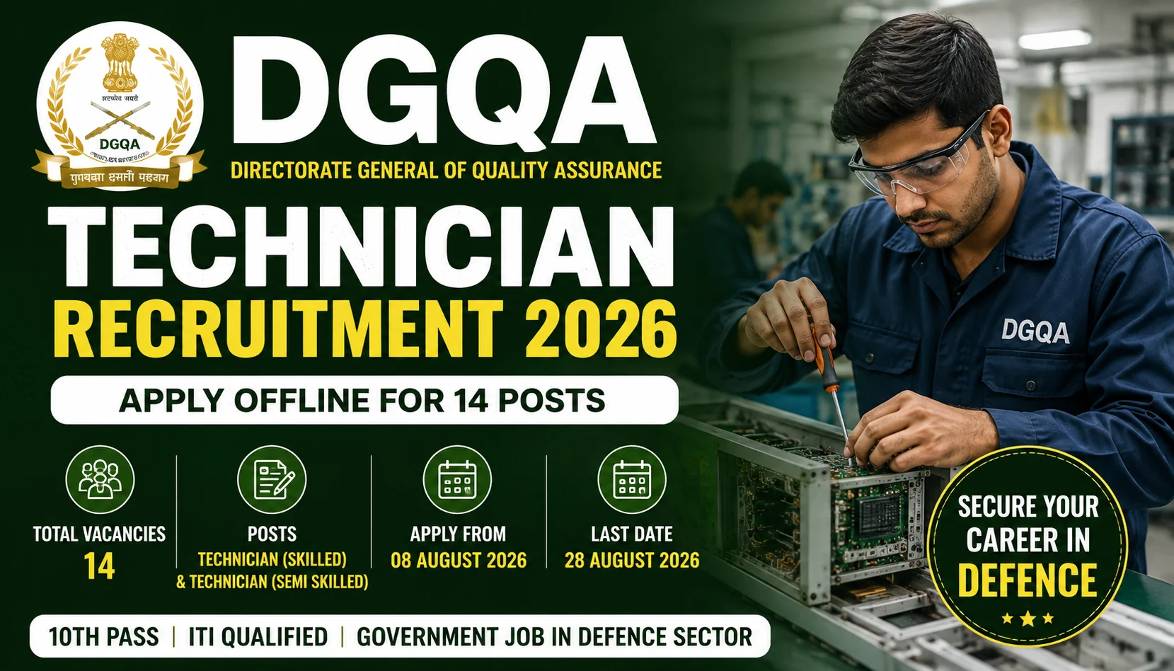 DGQA Technician Recruitment 2026