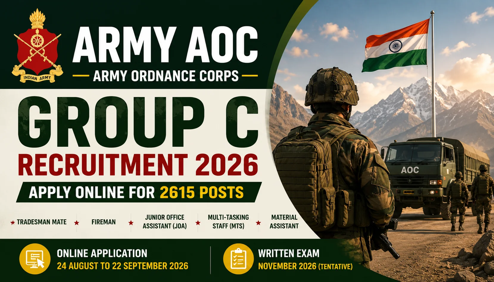 Army AOC Group C Recruitment 2026